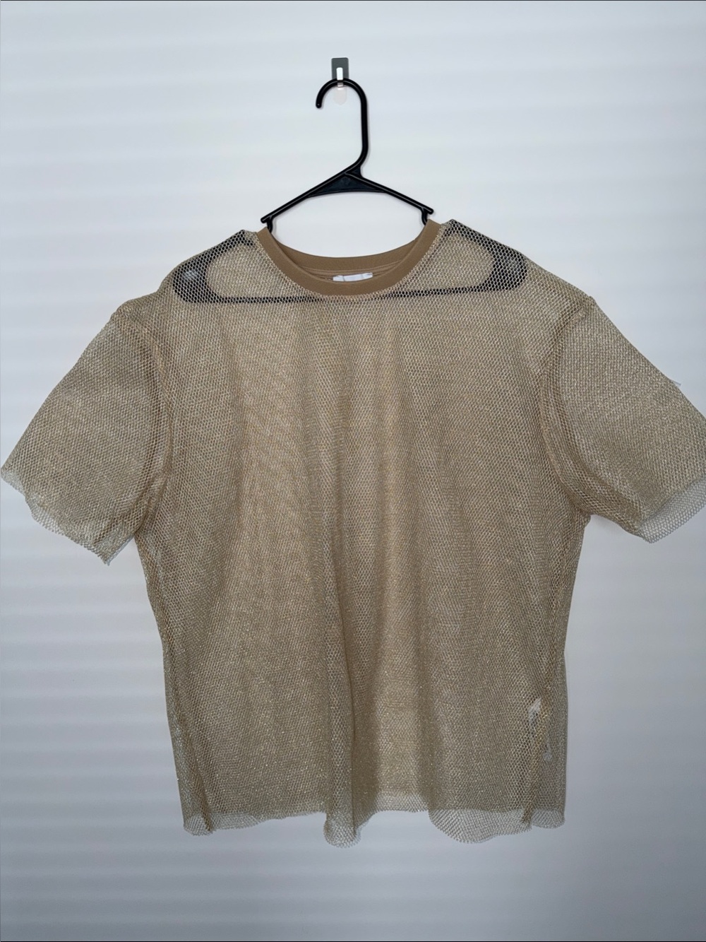 ASOS Beige/Tan Mesh Short Sleeve Tee